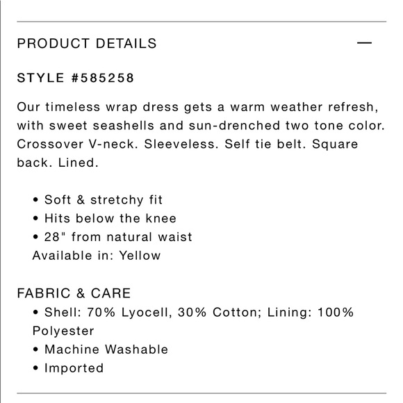 NWT Yellow Ann Taylor Seashell Wrap Dress - Picture 3 of 3